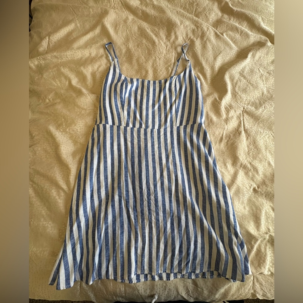 Old Navy Blue and White Striped Mini Dress